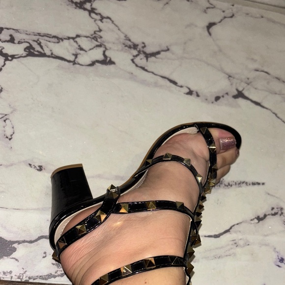 Black Studded Women's Sandals - Picture 6 of 8